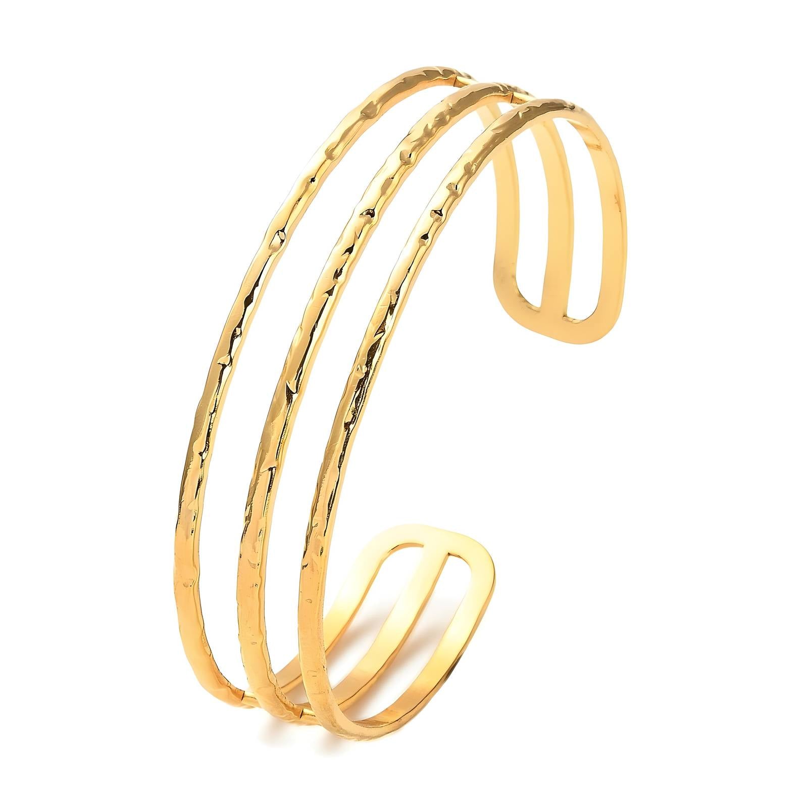 Aurora 3 layer gold bangle