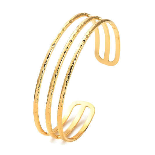 Aurora 3 layer gold bangle