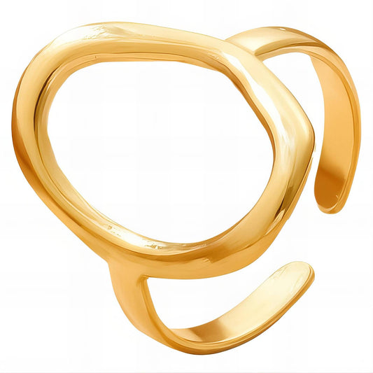 Gold open ring/ Cuff Ring on a white background